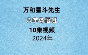 万和星斗先生八字体悟班10集视频