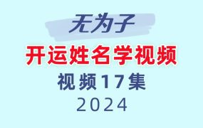 无为子开运姓名学视频17集