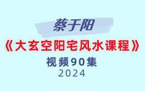 蔡于阳《大玄空阳宅风水课程视频90集》