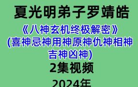 夏光明弟子罗靖皓《八神玄机终极解密(喜神忌神用神原神仇神相神吉神凶神)》2集