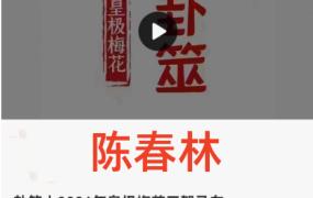 陈春林卦筮｜2024年皇极梅花三驾马车23集视频