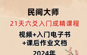 民间大师21天六爻入门成精课程。视频18集+入门电子书+课后作业文档