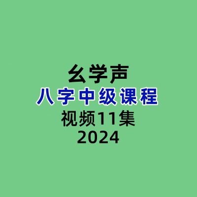 幺学声八字中级视频11集