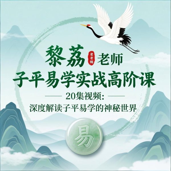 黎荔子平易学实战高阶课 20集视频课 ：深度解读子平易学的神秘世界